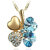 Cinderella Gold Plated Sea Blue Clover Necklace