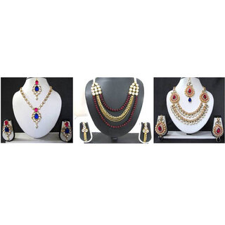 Nice Stone Pearl Necklace Set