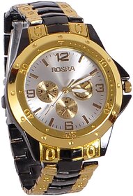 Rosra Analog GoldenBlack Stainless Steel Watch - Men