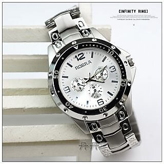                       S48 Fashion Brand Men Full Stainless Steel Watch Rosra                                              