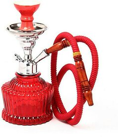 Heavy Base Stylish Red 14 Inch Glass Hookah By Emarket Set Of 1