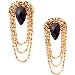                       Savvy Gold Shining Brass Drop Earring                                              