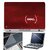 FineArts Laptop Skin Dell Red With Screen Guard and Key Protector - Size 15.6 inch