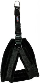 Petshop7 Nylon Black  fur 1 Inch Medium Dog Harness (Chest Size  25-30inch)
