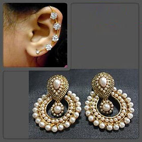 Buy MissMister Gold plated Brass Green drops White CZ hoop Bali Earrings  Women Fashion Online @ ₹499 from ShopClues