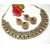 Pearl gota maroon green necklace set