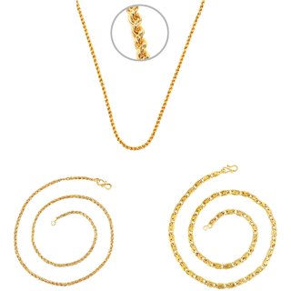 Combo for Men Gold Plated 3 Chains by GoldNera