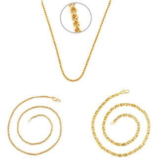 Combo for Men Gold Plated 3 Chains by GoldNera