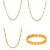 Goldnera Combo Of Goldplated 3 Daily Wear Men'S Chain With Real Gold Adjustable Bracelet For Men/Boys