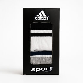 Adidas Mens Sports Ankle Length Cotton Blend Socks (1 Box with 3 Pair)