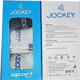 Jockey Mens Sports Ankle Length Cotton Blend Socks (1 Box with 3 Pair)