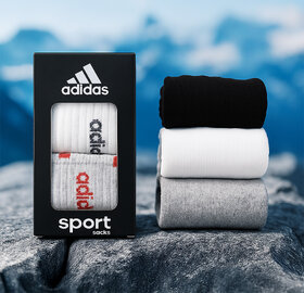 adidas Mens Sports Ankle Length Cotton Blend Socks (1 Box with 3 Pair)