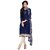 Decent world Blue Embroidered Dress Material Suit with Matching Dupatta (Unstitched)