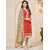 Decent World chanderi cotton Red Embroidery Casual Salwar suit Unstoitched Online (Unstitched)