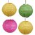 Skycandle 14 Inch Multicolor Coloured Round Paper Craft Hanging Lights Pack Of 4