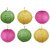 Skycandle 18 Inch Multicolor Coloured Round Paper Craft Hanging Lights Pack Of 6