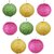 Skycandle 18 Inch Multicolor Coloured Round Paper Craft Hanging Lights Pack Of 8