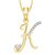 JNB Jewellers 'K' Letter Heart Shape American Diamond Pendant Locket Alphabet For Women And Men With Chain Set Love Valentine