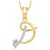 JNB Jewellers 'D' Letter Heart Shape American Diamond Pendant Locket Alphabet For Women And Men With Chain Set Love Valentine