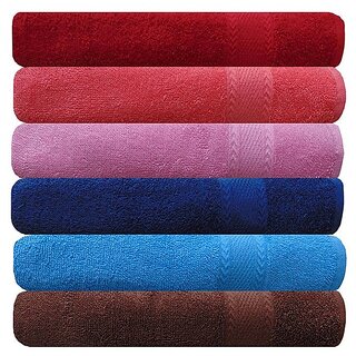 AKIN Royal Multicolor Cotton 500 GSM Hand Towel Set Of 6 (Length - 24, Width - 16)