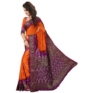 SVB Sarees Sarees Multicolour Bandhni Cotton Silk Saree SVB Sarees Sarees Multicolour Bandhni Cotton Silk Saree