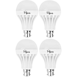 9 W Globe B22 LED Bulb  (White, Pack of 4)