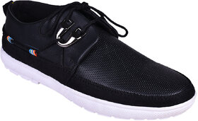 Messi Men Black Lace-up Casual Shoes.