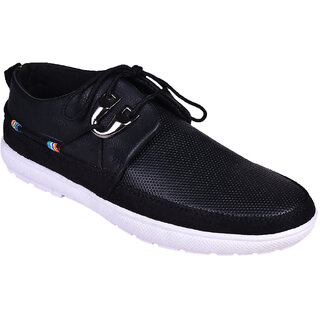 Messi Men Black Lace-up Casual Shoes.
