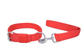 Fashion Box Red Dog Collar and Leash (Collar and Leash width 1.25 inch)