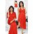 Womens 3pc Sleepwear Top Skirt Over Coat Red 615c Night Set Daily Lounge