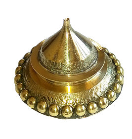 Traditional Handmade Brass Rounded small Kumkum/Sindoor Box