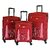 Timus Morocco Spinner Set Of 3 Red 4 Wheel Trolley Suitcase Expandable  Cabin and Check-in Luggage (Red)