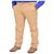 JUST TROUSERS light khaki 100 Cotton Lycra Reguler Fit Full stretchable Mens Sleek pant by JUST TROUSERS