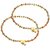 Goldnera Colorful Thin Lightweight Colorful Stone, Brass Anklet  (Pack Of 2)