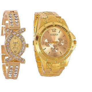 TRUE COLORS Combo of 2 Couple Watches
