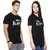 WE2 Black Printed Cotton Round Neck Casual T-Shirt