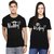 WE2 Black Printed Cotton Round Neck Casual T-Shirt