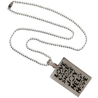 Men Style Love Care Share Joy Help Hope Silver Alloy Sqaure Necklace Pendant For Men And Women