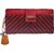 Arpera Stylish Red Genuine Leather Ladies Wallet Clutch