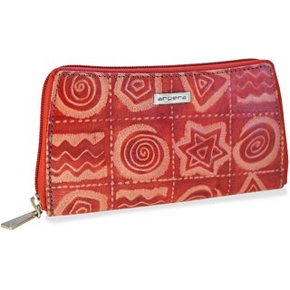 arpera Sofia Leather pouch purse red C11559-3
