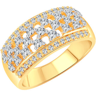                       Vighnaharta Bridal Shine (CZ) Gold and Rhodium Plated Alloy Ring For Women and Girls                                              