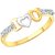 Vighnaharta I Love U CZ Gold and Rhodium Plated Alloy Ring for Women and Girls