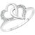 Vighnaharta Silvo Dual Heart CZ  Rhodium Plated Alloy Ring for Women and Girls