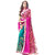 Bhuwal Fashion Pink  Turquoise Georgette Embroidered Saree With Blouse