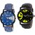 COMBO'S 2 PCS Radius Denim Analog Wrist Watch For Men R-1+9