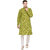 Rg Designers Green Self Printed Full Sleeves Kurta Pyjama Set