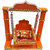Wooden Handmade Decorated Orange Color Krishna/Laddu Gopal Jhula (10 x 8 Inches)