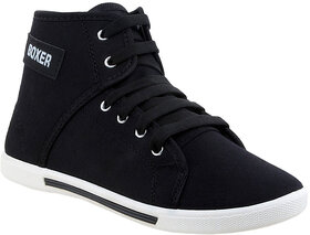 Clymb Men Black Canvas Lace-up Casual Sneakers