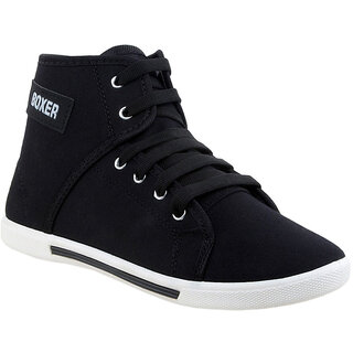 Clymb Men Black Canvas Lace-up Casual Sneakers