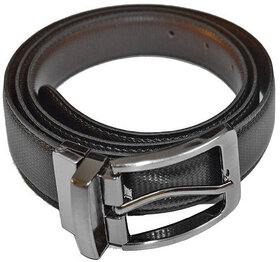 Kirli Black and Brown Leather Reversible Belt for Men